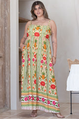 Tiff Maxi Dress - Adjustable Strap Sun Dress in Sunkissed Print