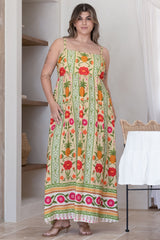 Tiff Maxi Dress - Adjustable Strap Sun Dress in Sunkissed Print