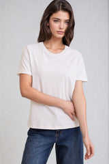 Charlotte T-Shirt - Classic Crew Neck Tee in White