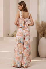 True Jumpsuit - Sqaure Neckline Overall Jumpsuit in Avah Print