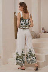 True Jumpsuit - Sqaure Neckline Overall Jumpsuit in Nessa Print