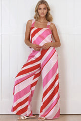 True Jumpsuit - Square Neckline Overall Jumpsuit in Vespa Print