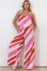 True Jumpsuit - Square Neckline Overall Jumpsuit in Vespa Print