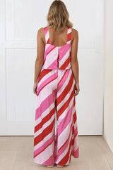 True Jumpsuit - Square Neckline Overall Jumpsuit in Vespa Print