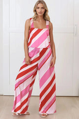 True Jumpsuit - Square Neckline Overall Jumpsuit in Vespa Print