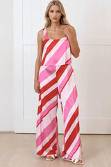 True Jumpsuit - Square Neckline Overall Jumpsuit in Vespa Print
