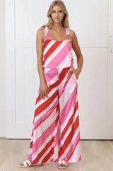 True Jumpsuit - Square Neckline Overall Jumpsuit in Vespa Print