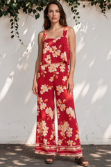 Model wearing True Jumpsuit in Varenna Print from Salty Crush