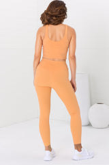 Axel Leggings - High Waisted Full Length Leggings in Boston Orange