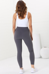 Axel Leggings - High Waisted Full Length Leggings in Dark Grey