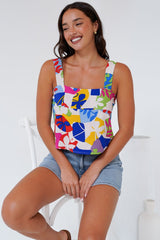 Umiko Cami - Thick Strap Boxy Cami in Betty Print