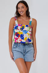 Umiko Cami - Thick Strap Boxy Cami in Betty Print