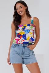 Umiko Cami - Thick Strap Boxy Cami in Betty Print
