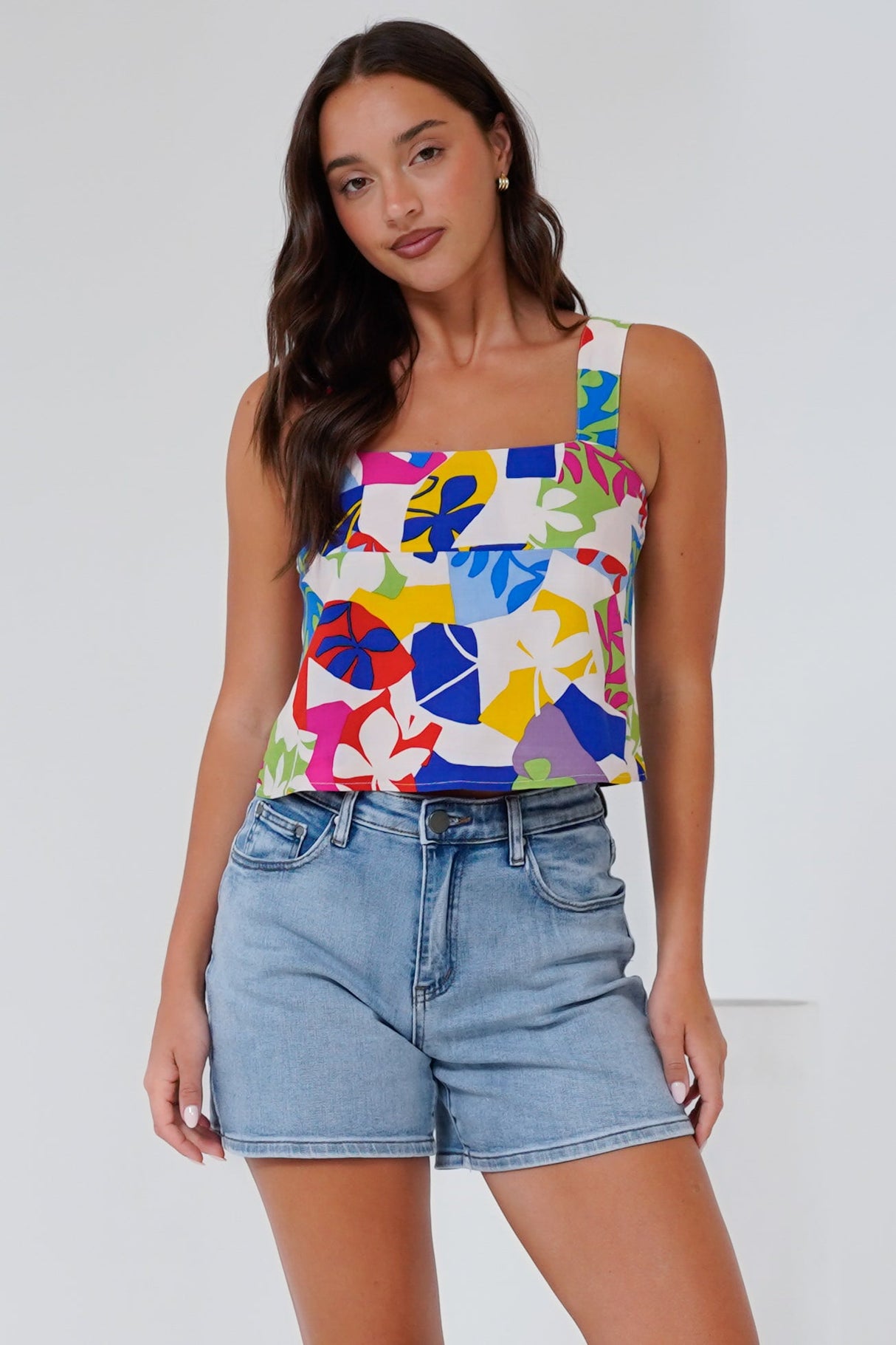 Umiko Cami - Thick Strap Boxy Cami in Betty Print