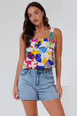 Umiko Cami - Thick Strap Boxy Cami in Betty Print