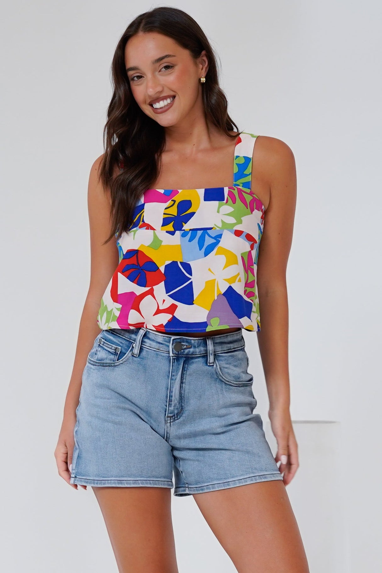 Umiko Cami - Thick Strap Boxy Cami in Betty Print