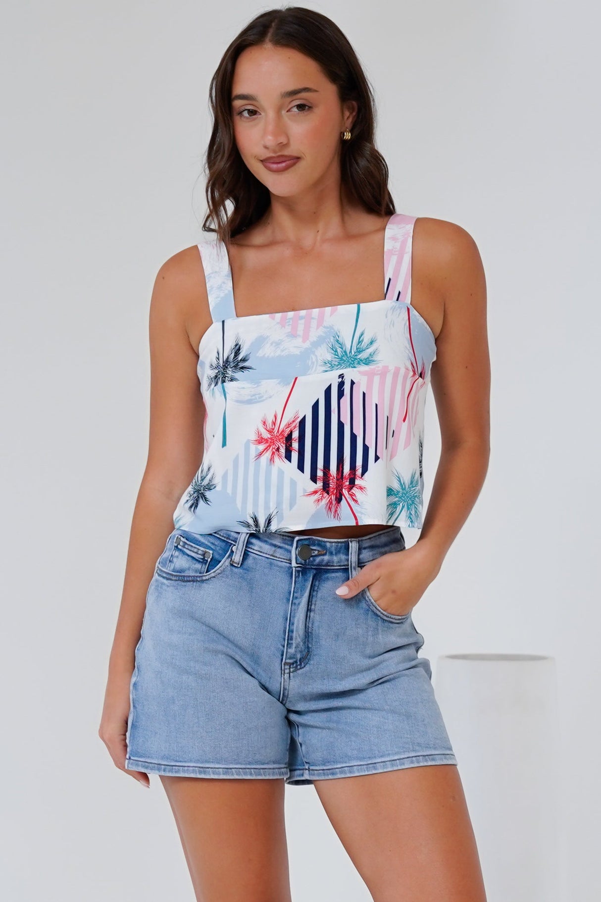 Umiko Cami - Thick Strap Boxy Cami in Frederika Print