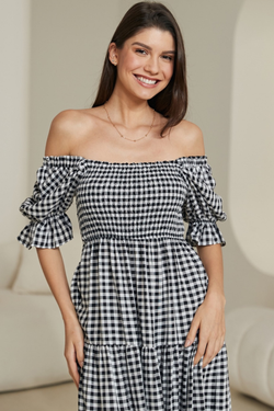 Karrigan Maxi Dress - Black Gingham