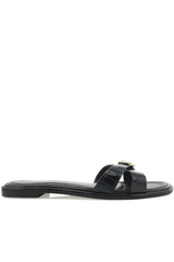 Perline Sandal - Black Croc