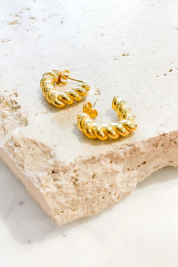 Twist Square Loop - Earrings