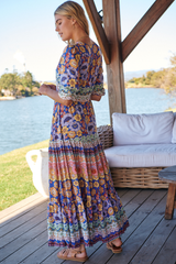 JAASE - Tessa Maxi Dress: A Line Pull Tie Waist Dress in Eden Print