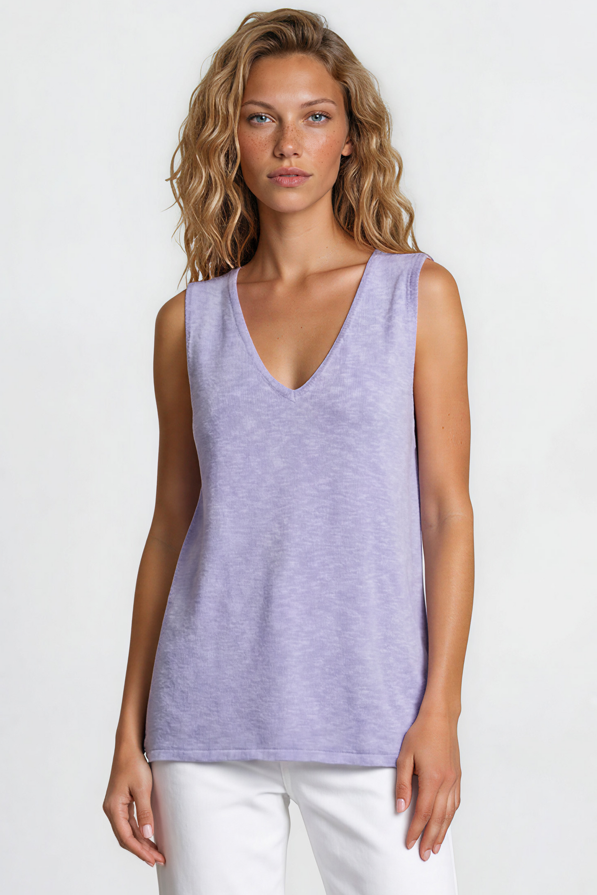 Model wearing Valerie Top in Blue from Salty Crush