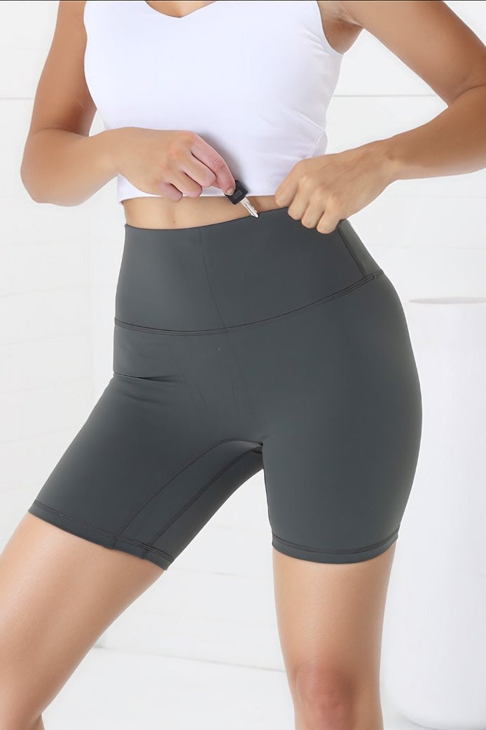 Axel Bike Shorts - Thick Highwaisted Band Bike Shorts in Spruce Green