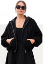 Model wearing Vector Jacket in Black from Salty Crush