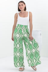 Velman Pants - Paper Bag High waisted Wide Leg Pants In Alia Print