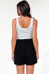 Ventura Shorts - High Waisted Tailored Shorts with Pockets in Black