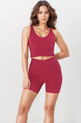 Axel Bike Shorts - Thick Highwaisted Band Bike Shorts in Magenta