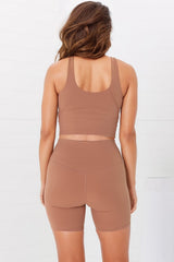 Axel Sports Crop - Waist Length In-Built Support Sports Top in Burnt Orange