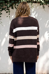 Model wearing Wendi Jumper in Chocolate from Salty Crush