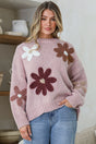 Model wearing Wildflower Jumper in Light Mauve Multi from Salty Crush