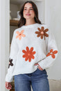 Model wearing Wildflower Jumper in White Multi from Salty Crush