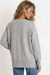 Model wearing Willow Jumper in Grey from Salty Crush