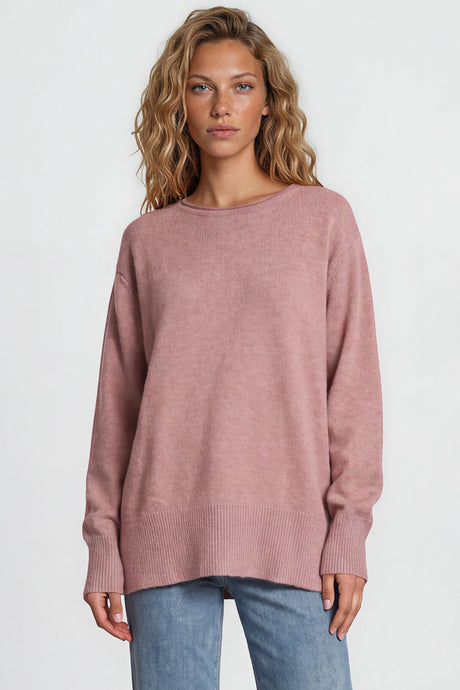 Model wearing Willow Jumper in Pink from Salty Crush