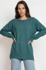 Model wearing Willow Jumper in Teal from Salty Crush