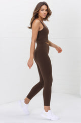 Axel Leggings - High Waisted Full Length Leggings in Chestnut