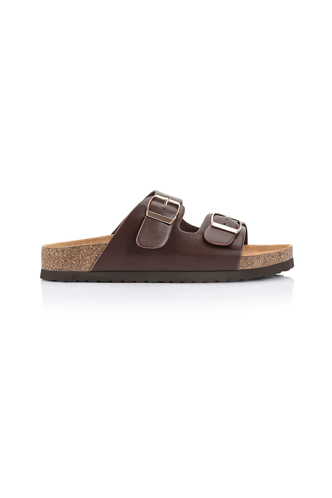 Xylo Footbed Slides in Chocolate Brown