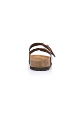 Xylo Footbed Slides in Chocolate Brown
