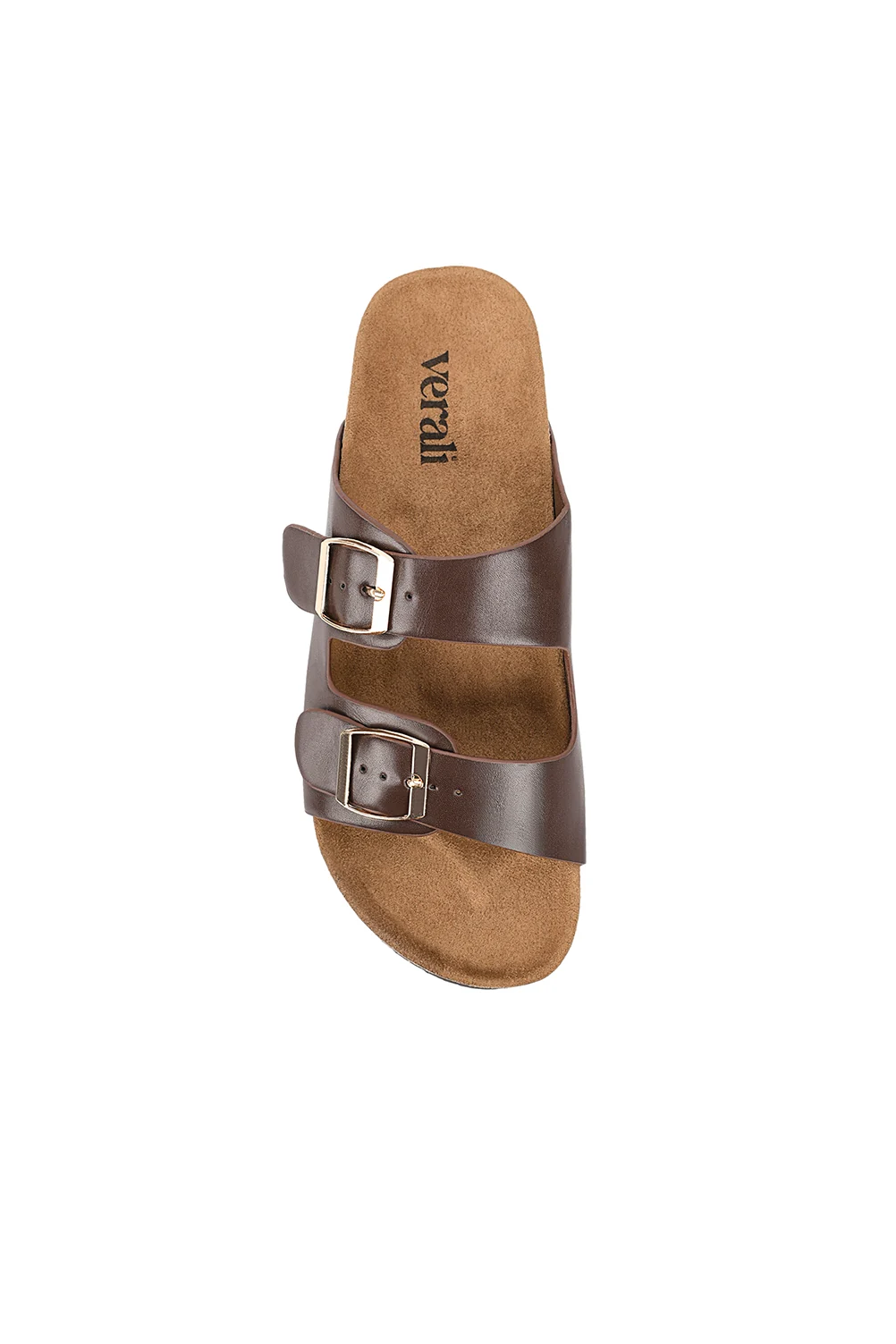 Xylo Footbed Slides in Chocolate Brown