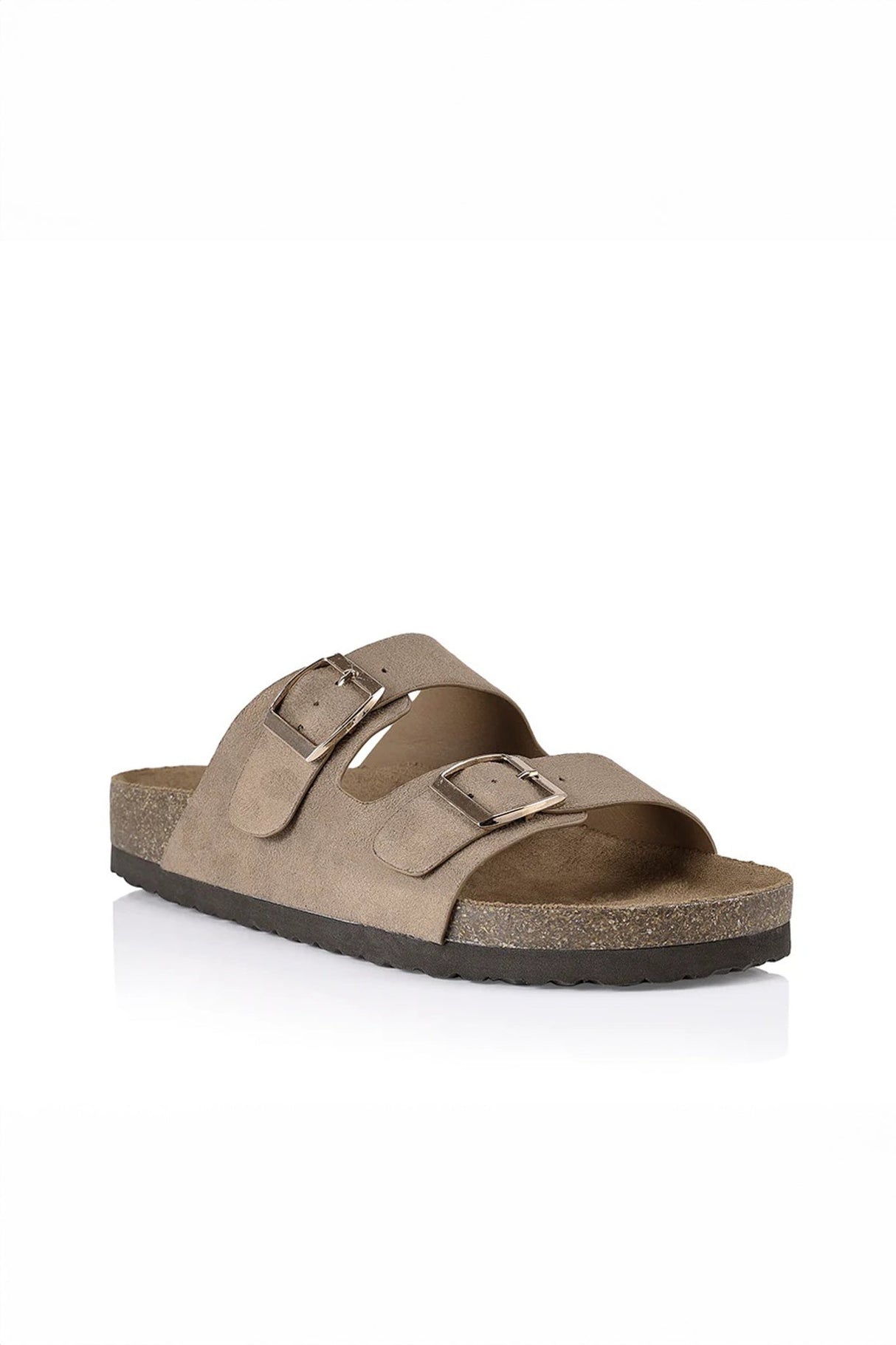 Xylo Footbed Slides - Taupe Micro