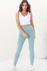 Axel Leggings - High Waisted Full Length Leggings in Frosted Green