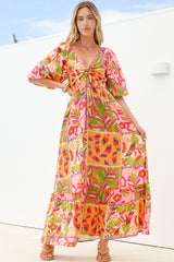 Yanna Maxi Dress - On or Off Shoulder A Line Dress with Elasticated Back in Labelle Print
