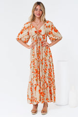 Yanna Maxi Dress - On or Off Shoulder A Line Dress with Elasticated Back in Vondrosa Print