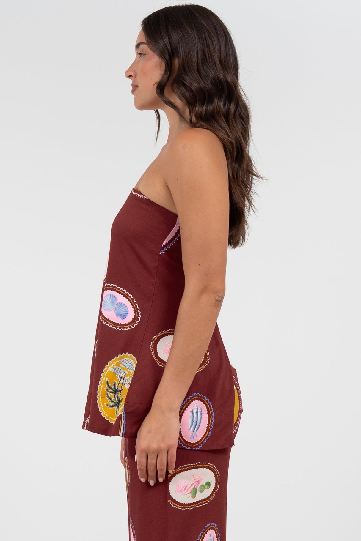Yonder Top - Strapless or Spahetti Strap Open Back Top in Tamrin Print