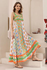 Zara Maxi Dress - Rick Rack Splicing A-Line Maxi Dress in Taffy Print