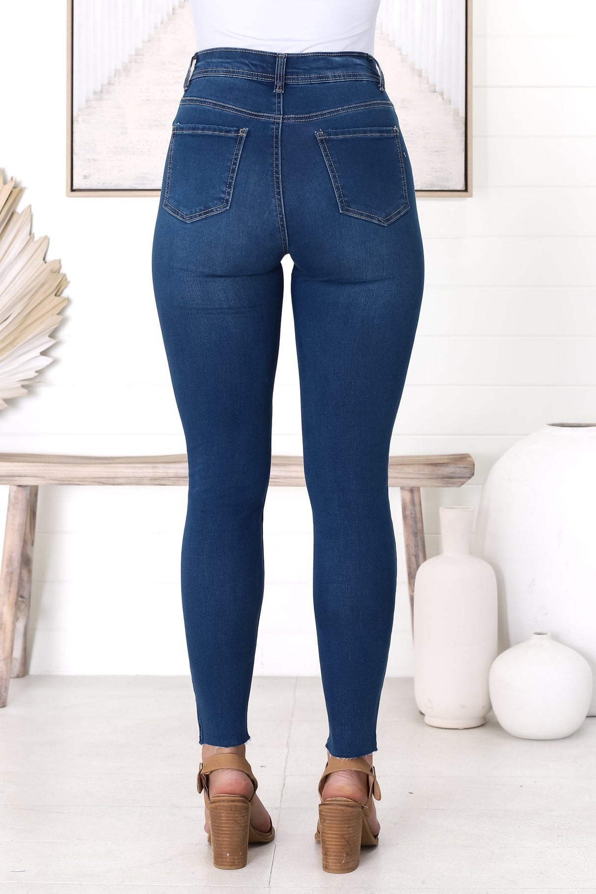 Zeek Jeans - High Waisted Skinny Jean in Dark Denim