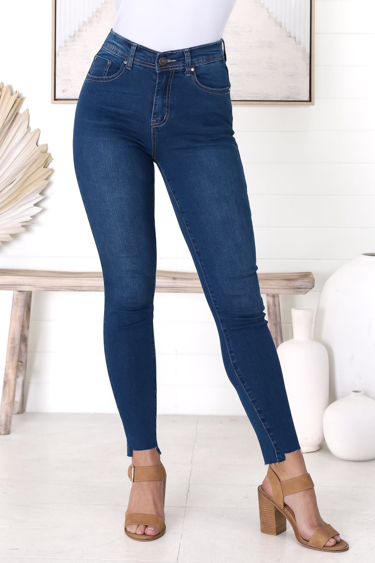 Zeek Jeans - High Waisted Skinny Jean in Dark Denim